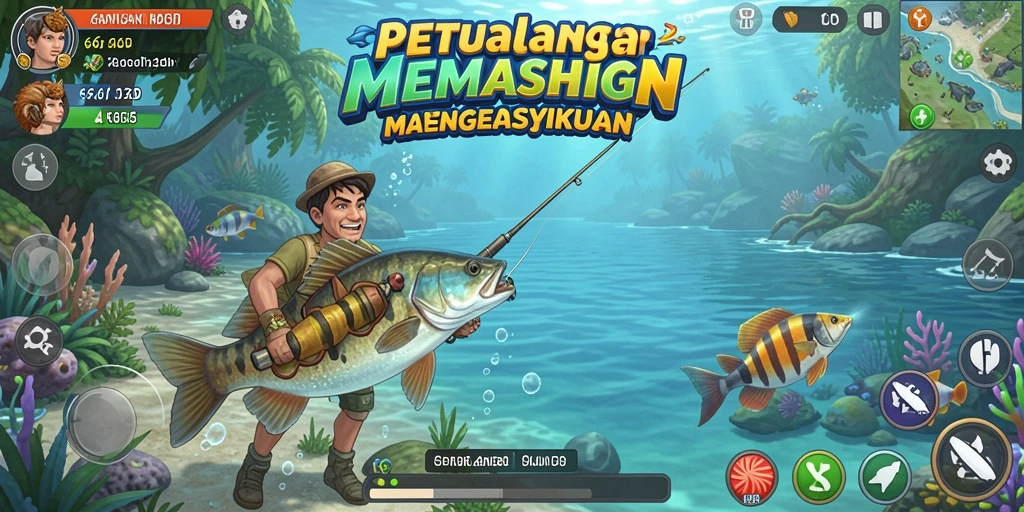 Screenshot gameplay 66D menampilkan aksi memancing yang seru dan menantang.