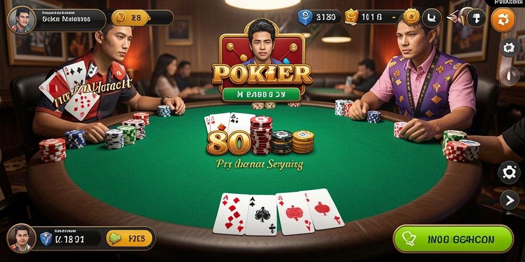 Screenshot utama dari permainan Poker yang menegangkan di 8180.