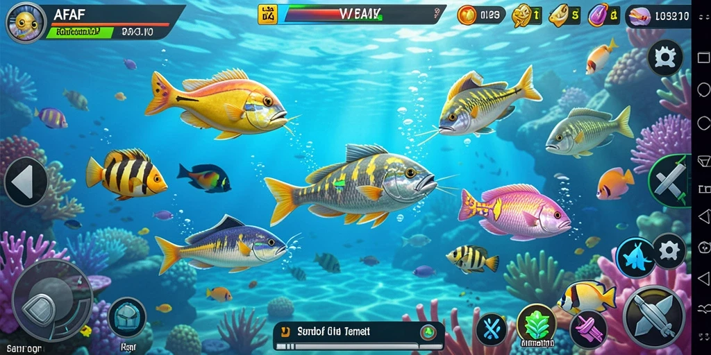 Tampilan gameplay Tembak Ikan yang menegangkan dan penuh warna.