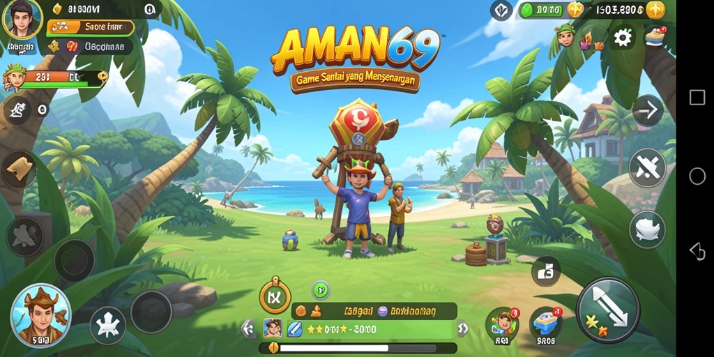 Screenshot gameplay AMAN69 yang penuh warna dan menyenangkan.