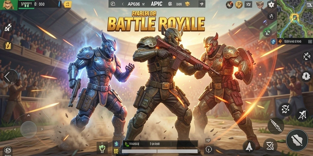 Gameplay seru di AP686 saat bertempur dalam Battle Royale.