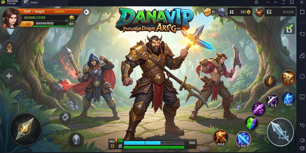 Screenshot utama DANAVIP menampilkan aksi pertarungan ARPG yang mendebarkan.