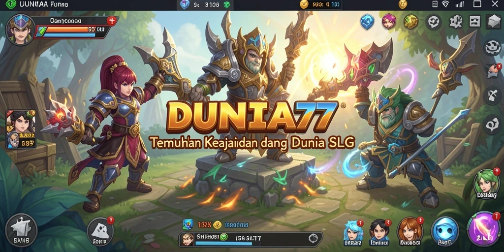 Tampilan gameplay DUNIA77 dengan aksi strategi yang mendebarkan.