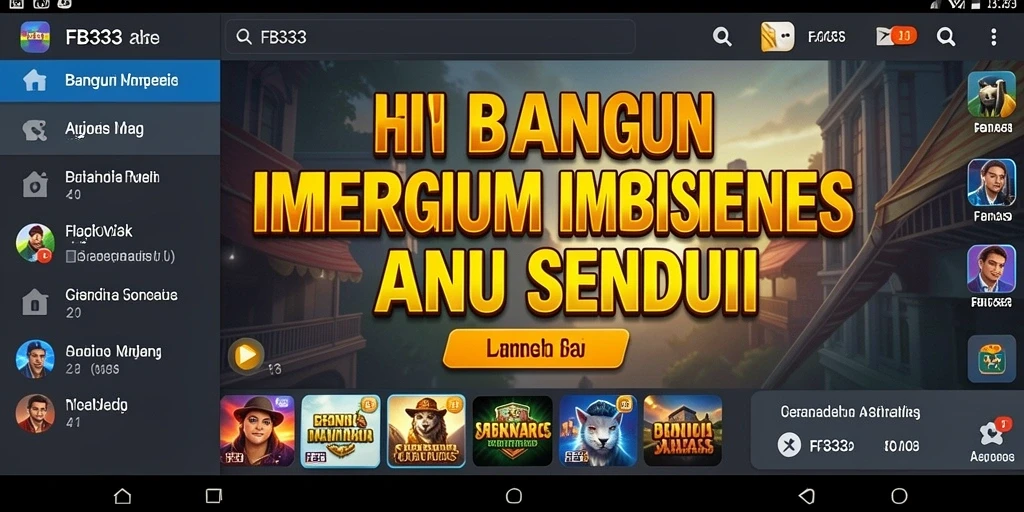 Tampilan gameplay FB333 yang menarik dengan elemen Tycoon yang mendalam.