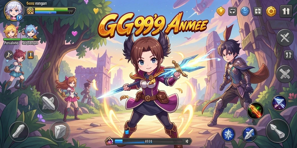 Tampilan gameplay seru di dunia Anime GG999.