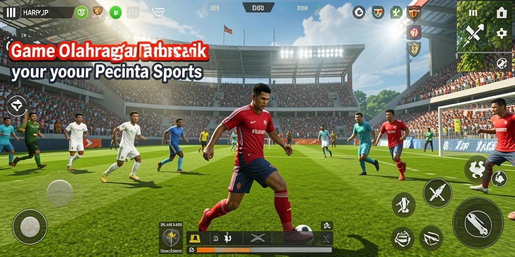 Tampilan gameplay HARAPJP yang mendebarkan dalam aksi olahraga.