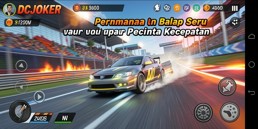 Tampilan menarik dari gameplay balap IDCJOKER yang mendebarkan.