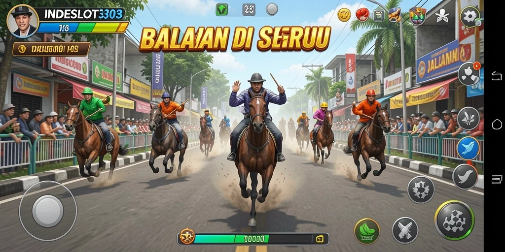 Gameplay INDESLOT303 menampilkan balapan mendebarkan dengan grafis menawan.