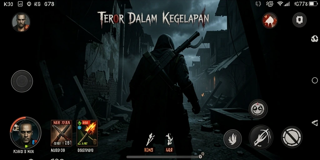 Screenshot gameplay KG778 menampilkan suasana Horror yang mencekam.
