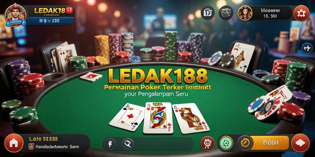 Screenshot utama LEDAK188 menampilkan gameplay Poker yang seru dan interaktif.