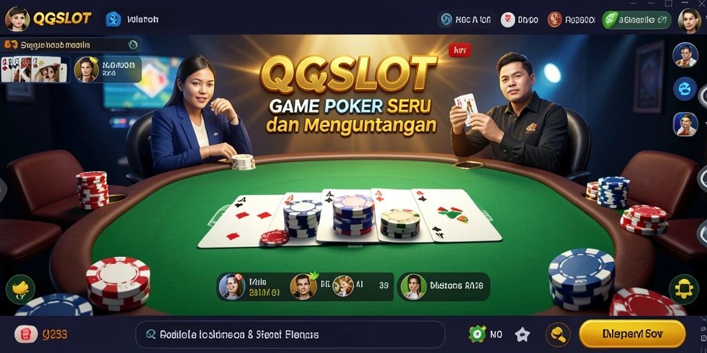 Tampilan gameplay menarik dari QQSLOT yang penuh aksi Poker.