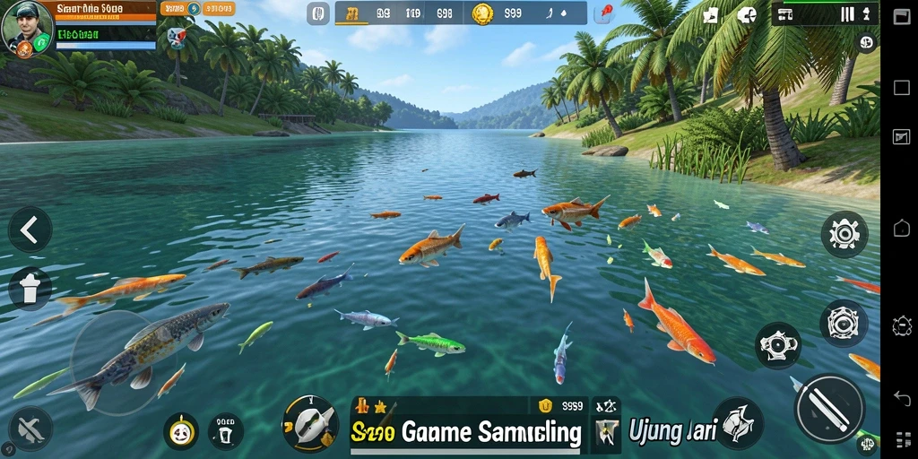 Tampilan gameplay S9S9 dengan pengalaman memancing yang menarik.