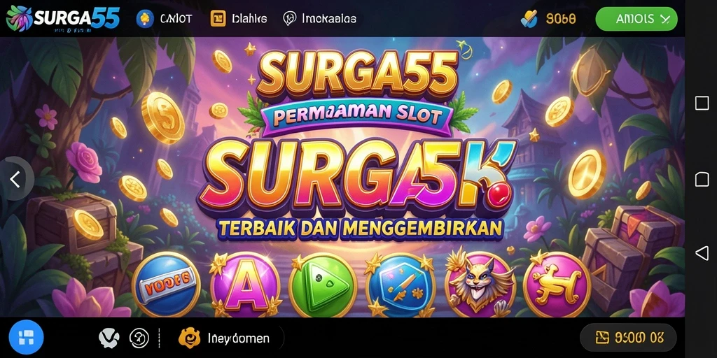 Screenshot SURGA55 menampilkan gameplay slot yang mendebarkan dan menarik.